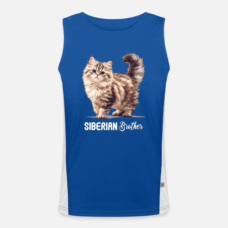 Siberian Cat Sibirische Katze Men's Functional Contrast Tank Top 