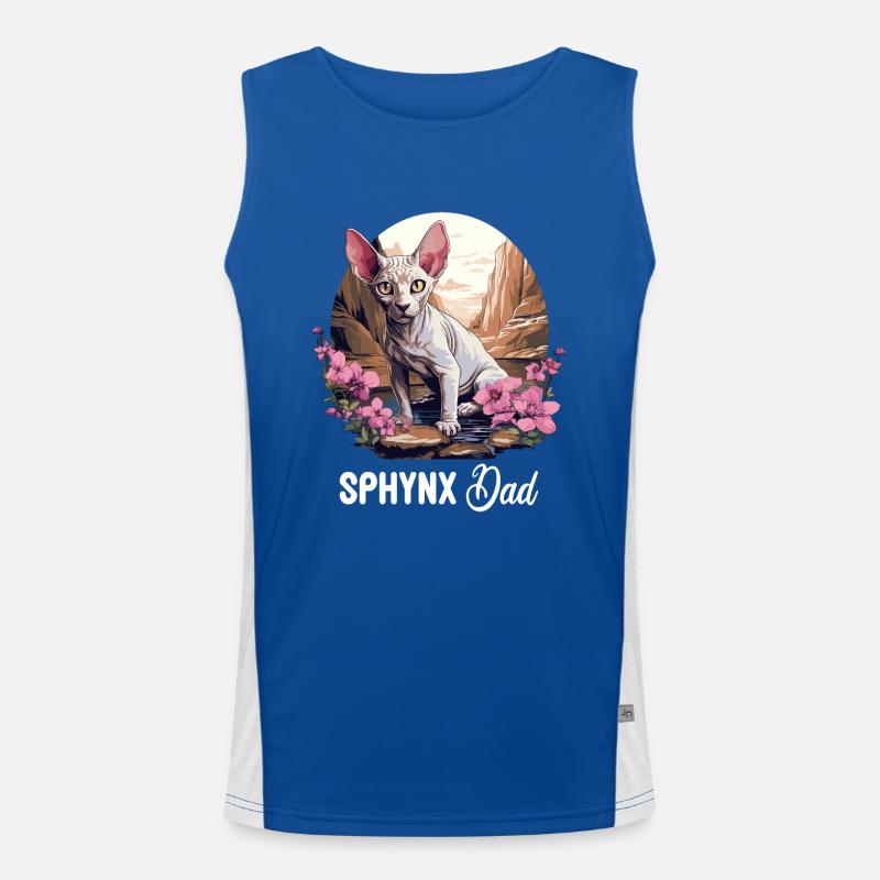 Sphynx Kitten Sphynx Cat - Men's Functional Contrast Tank Top  - royal/white