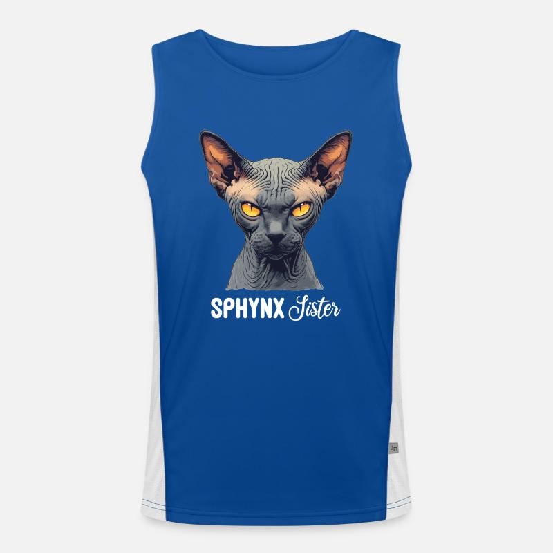 Sphynx Kitten Sphynx Cat - Men's Functional Contrast Tank Top - royal/white