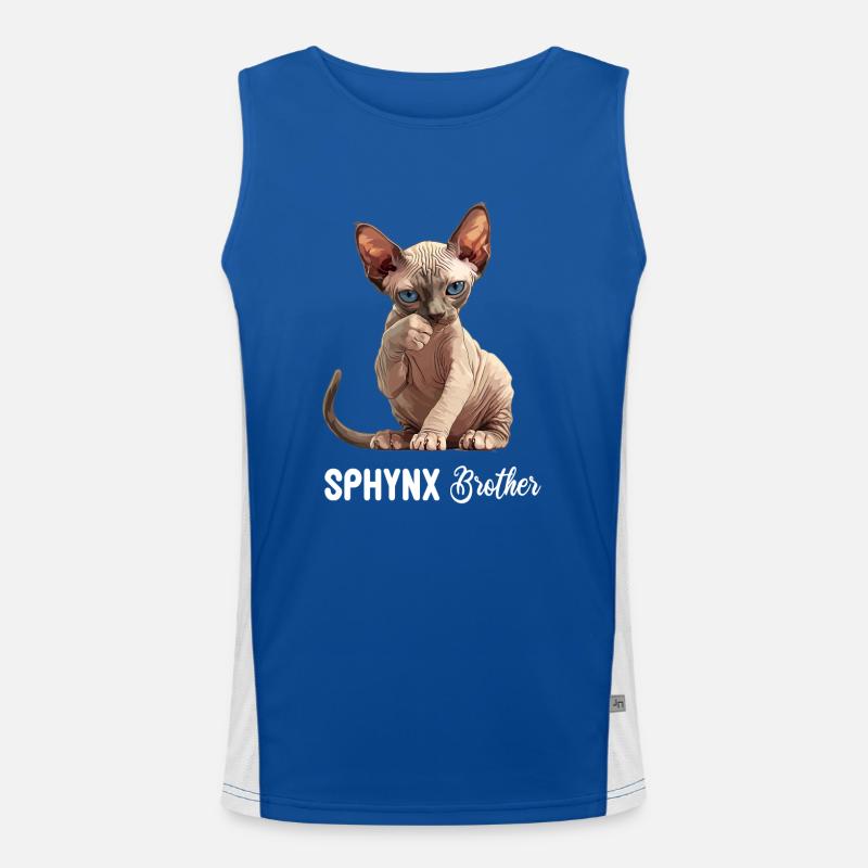 Sphynx Kitten Sphynx Cat - Men's Functional Contrast Tank Top - royal/white