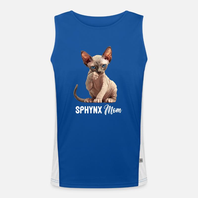Sphynx Kitten Sphynx Cat - Men's Functional Contrast Tank Top  - royal/white