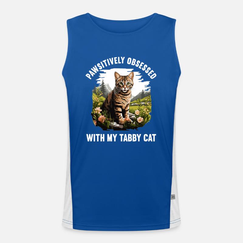 Tabby Kitten Tabby Cat - Men's Functional Contrast Tank Top - royal/white