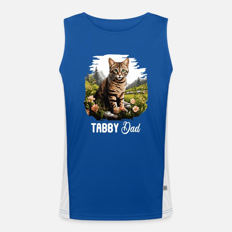 Tabby Kitten Tabby Cat - Men's Functional Contrast Tank Top - royal/white