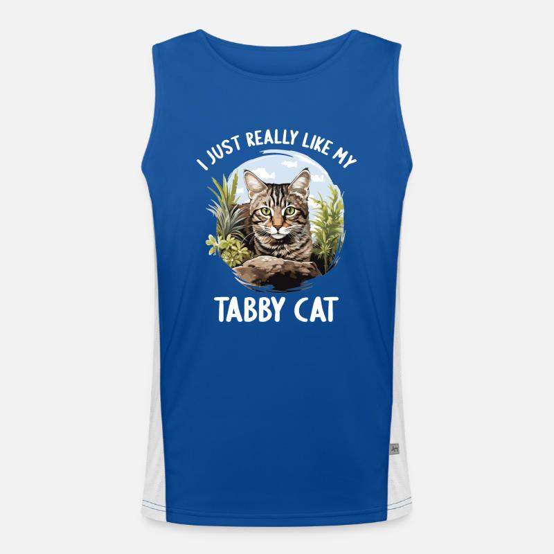 Tabby Kitten Tabby Cat - Men's Functional Contrast Tank Top  - royal/white