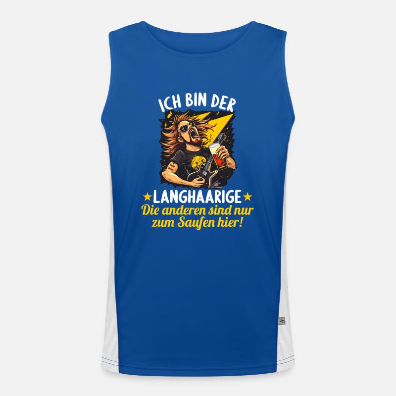 der Langhaarige heiratet JGA Junggesellenabschied Funktionelles Kontrast-Tank Top für Männer 