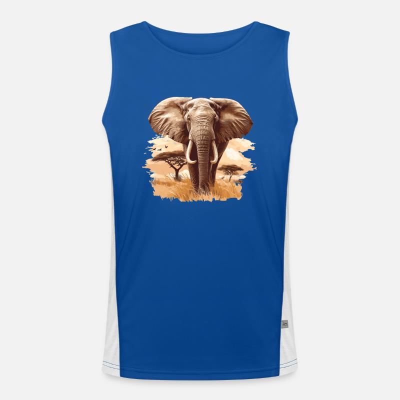 Elephant Elephant - Men's Functional Contrast Tank Top  - royal/white