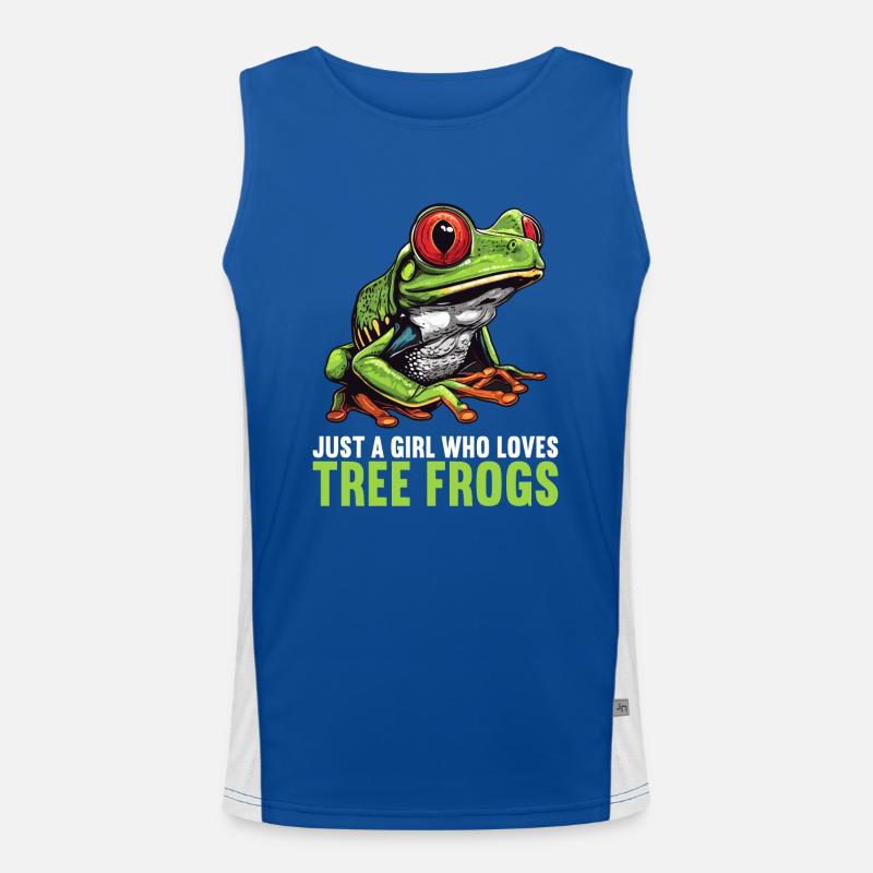 Tree Frog Baumfrösche Baumfrosch - Men's Functional Contrast Tank Top  - royal/white
