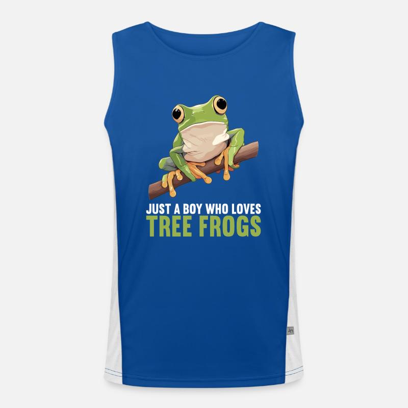 Tree Frog Baumfrösche Baumfrosch - Men's Functional Contrast Tank Top  - royal/white