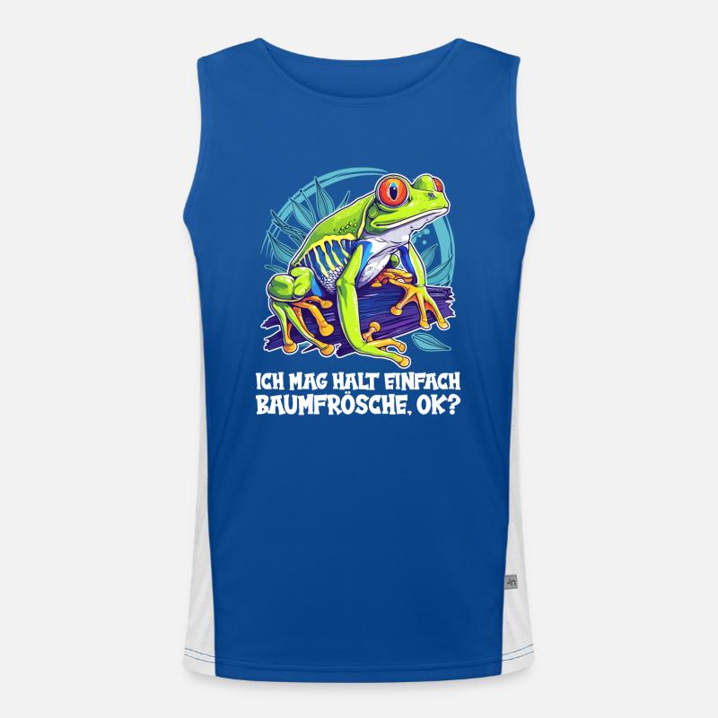 Tree Frog Baumfrösche Baumfrosch - Men's Functional Contrast Tank Top - royal/white