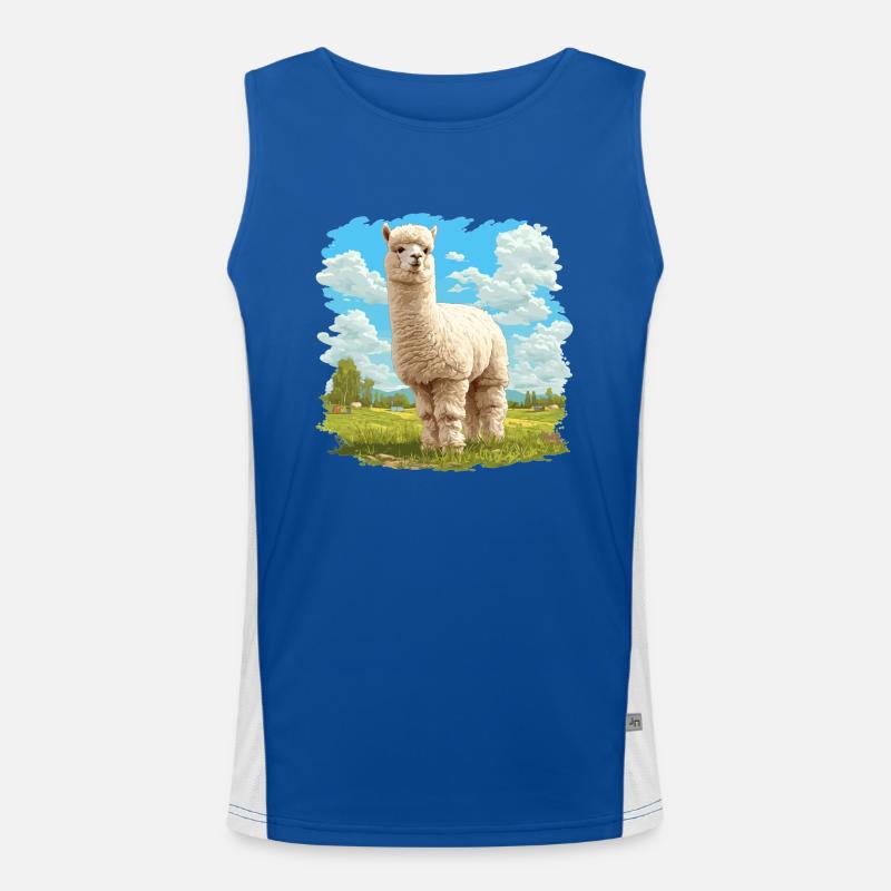 Alpaca Alpacas Alpaca - Men's Functional Contrast Tank Top  - royal/white