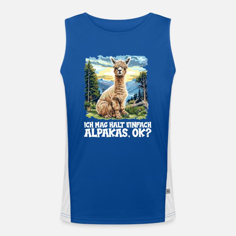 Alpaca Alpacas Alpaca - Men's Functional Contrast Tank Top - royal/white