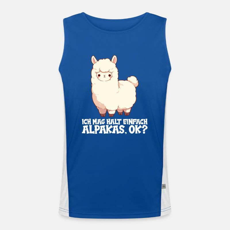 Alpaca Alpacas Alpaca - Men's Functional Contrast Tank Top  - royal/white