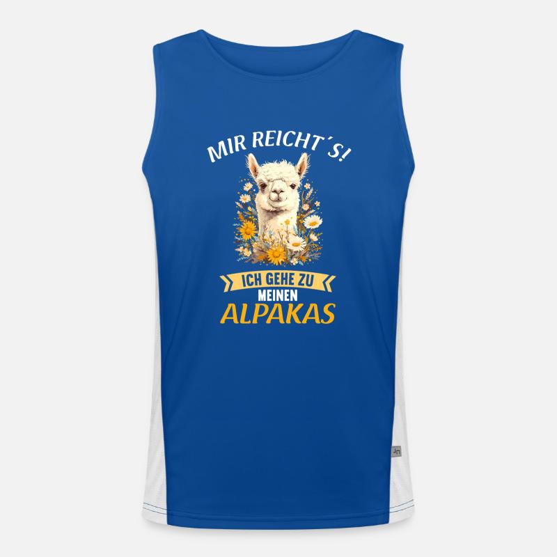 Alpaca Alpacas Alpaca - Men's Functional Contrast Tank Top  - royal/white