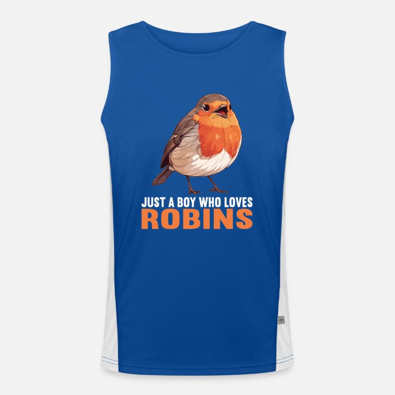 Robin Rotkehlchen - Men's Functional Contrast Tank Top  - royal/white