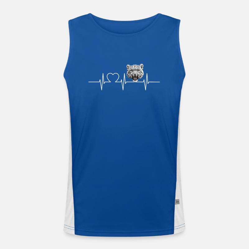 Snow Leopard Schneeleoparden Schneeleopard - Men's Functional Contrast Tank Top  - royal/white