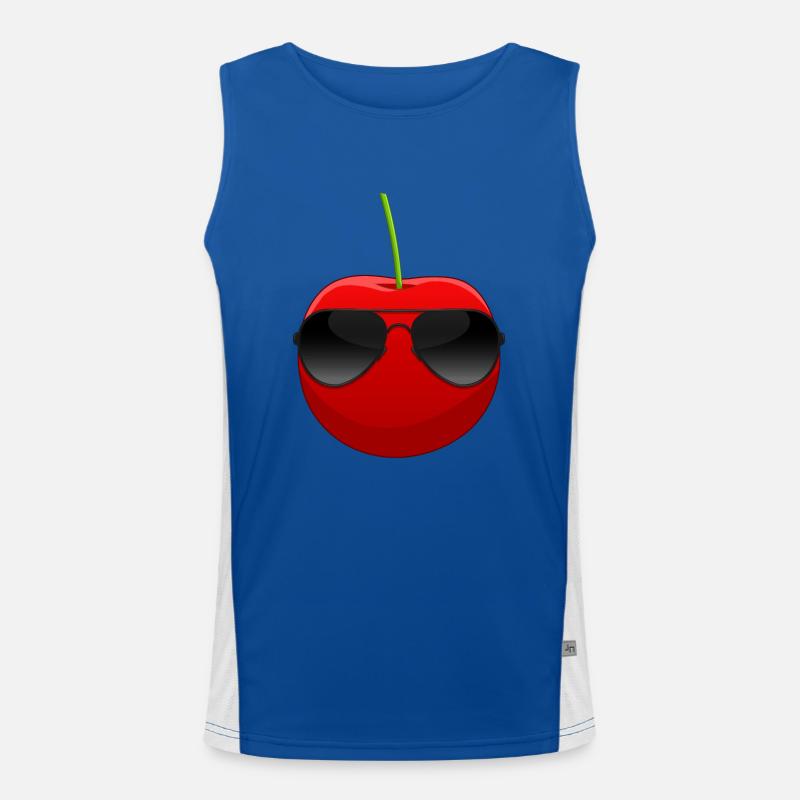 Süßkirsche Sauerkirsche Coole Kirsche Funktionelles Kontrast-Tank Top für Männer 