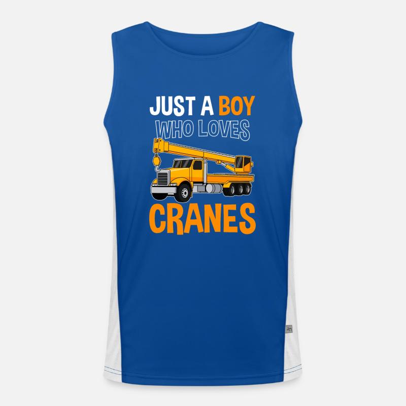 Crane Transporter Mobile Crane Construction Site Crane Operator Men's Functional Contrast Tank Top 