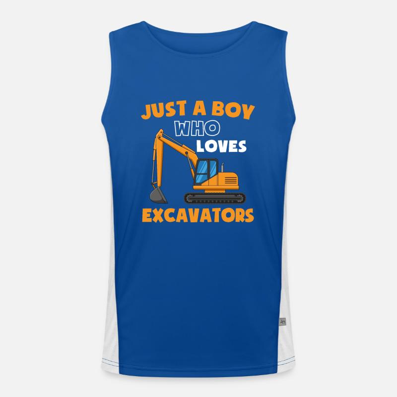 Excavator Operator Construction Worker Excavator Operator Excavator Men's Functional Contrast Tank Top 