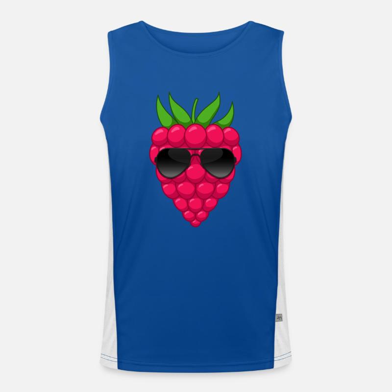 Raspberry Bush Fruit Vitamins Cool Raspberry Men's Functional Contrast Tank Top 