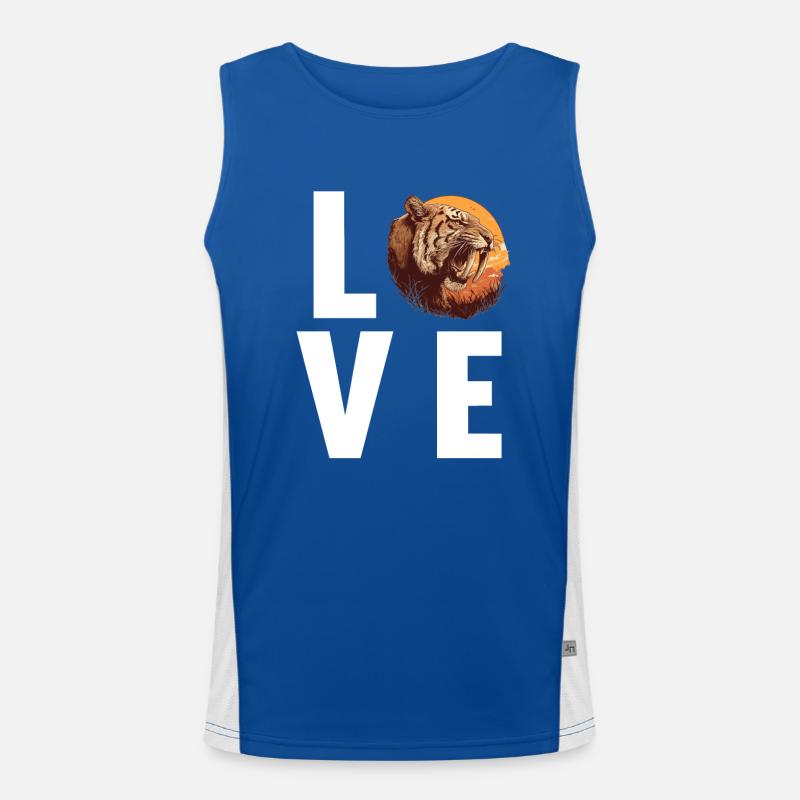 Saber-Toothed Tiger Sabertooth Tiger - Men's Functional Contrast Tank Top  - royal/white