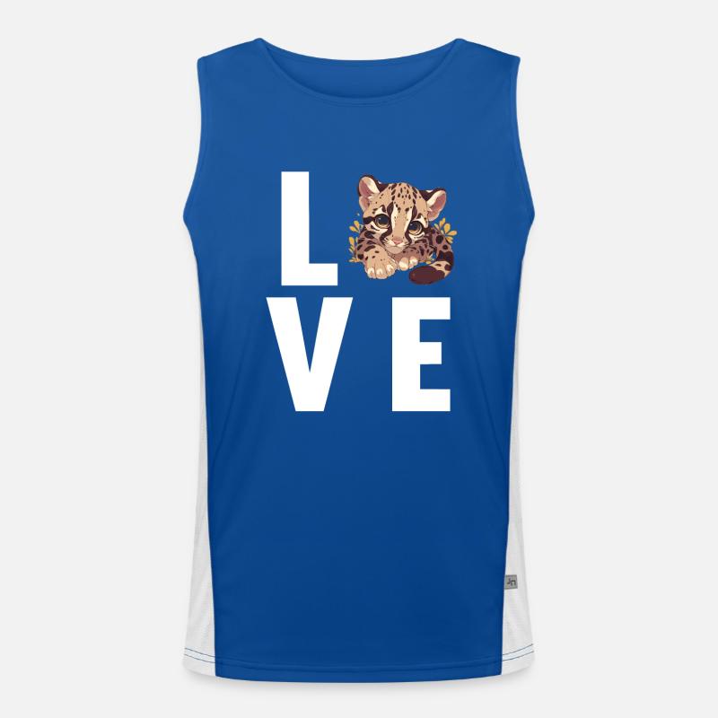Clouded Leopard Nebelparder Funktionelles Kontrast-Tank Top für Männer 
