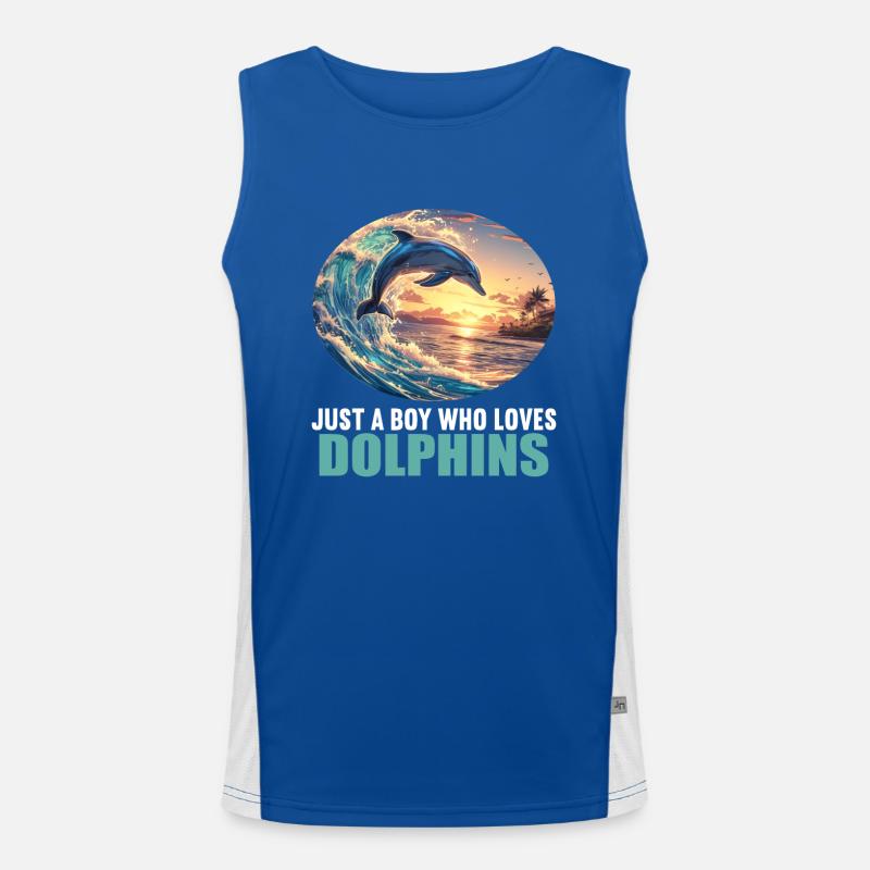Dolphin Delfine Delfin Funktionelles Kontrast-Tank Top für Männer 