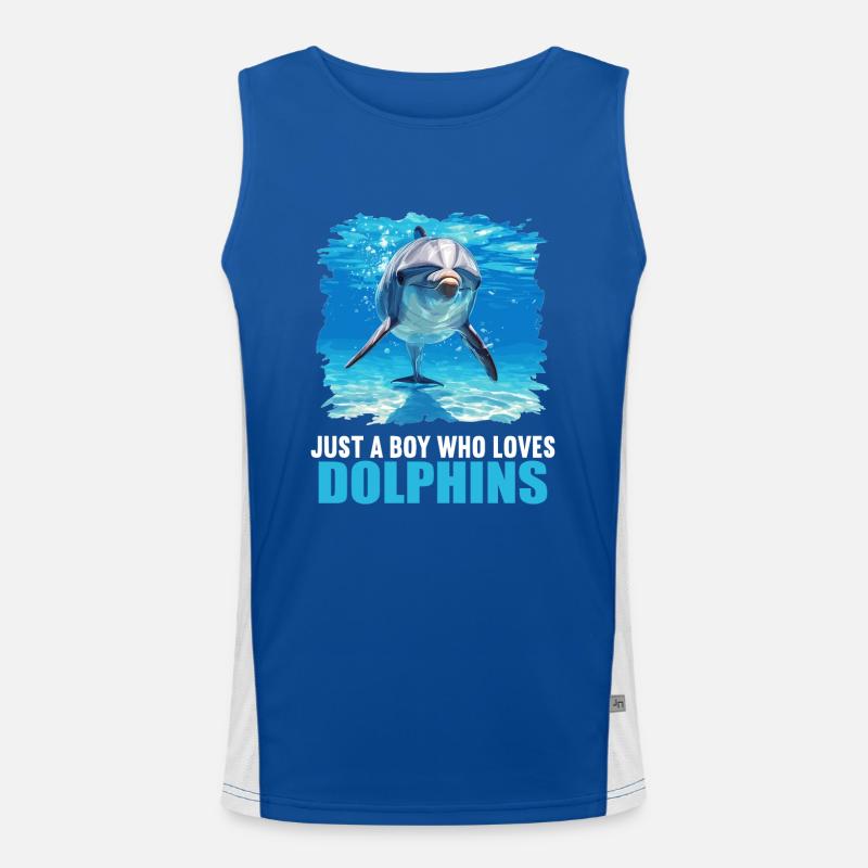 Dolphin Delfine Delfin Funktionelles Kontrast-Tank Top für Männer 