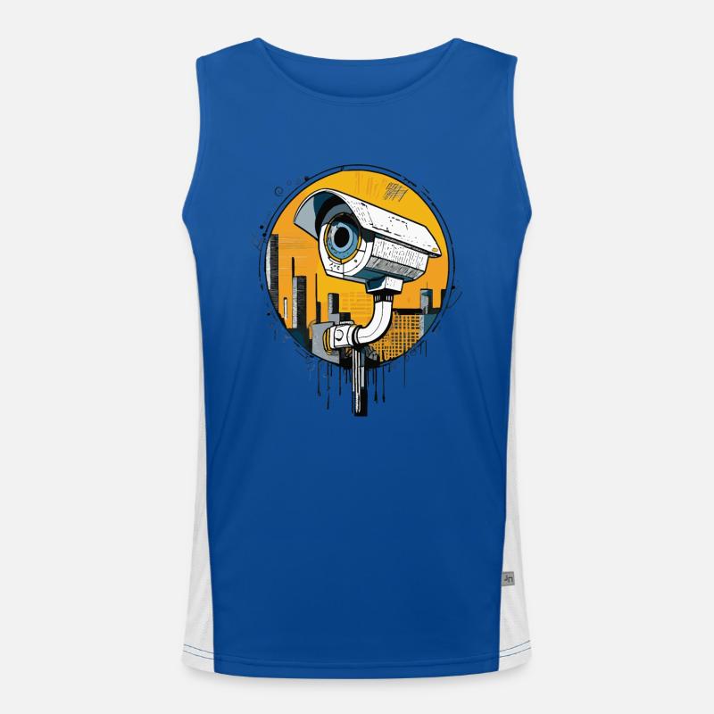 CCTV Security Camera Men's Functional Contrast Tank Top 