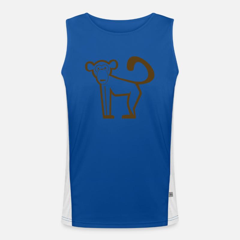 Monkey, Primates, Evolution, Icon, Zoo, Circus Men's Functional Contrast Tank Top 