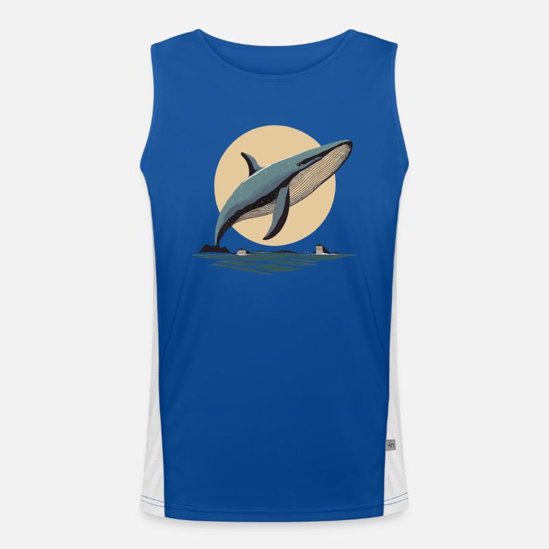 Orca, Whale, Animals, Ocean Men's Functional Contrast Tank Top 