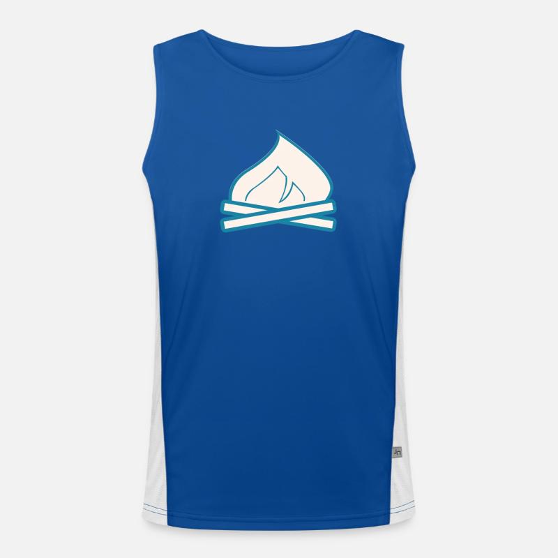 feu de camp, feu, camping, vacances Débardeur respirant contrasté Homme 