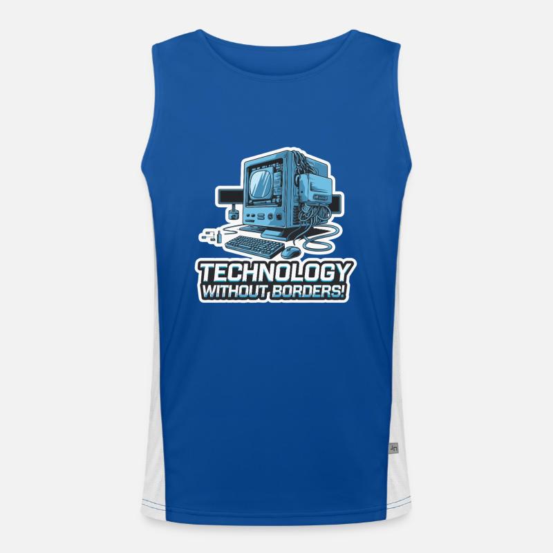 COMPUTER, WITHOUT BORDERS Men's Functional Contrast Tank Top 