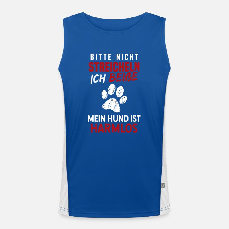 Bitte Nicht Streicheln Ich Beiße Hundebesitzer Funktionelles Kontrast-Tank Top für Männer 