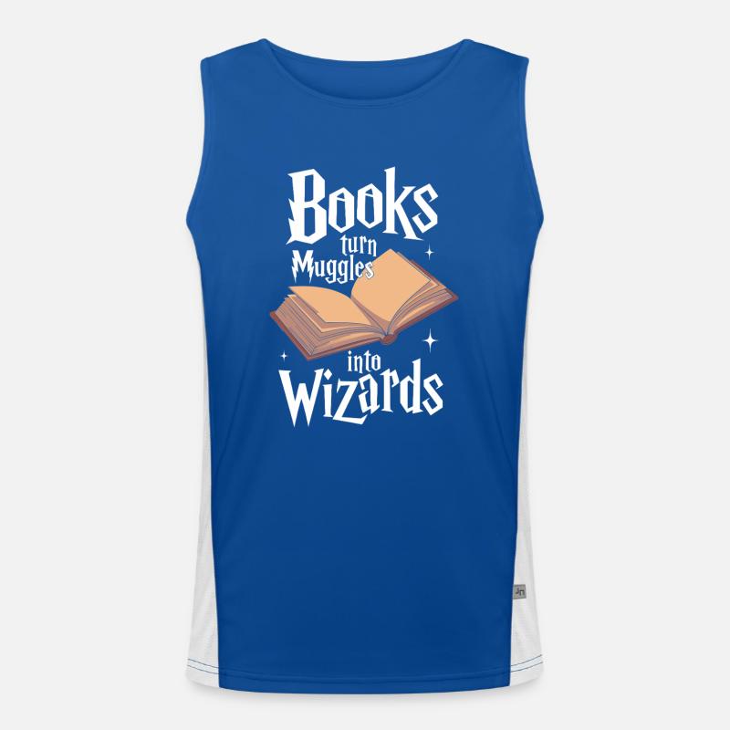 Bücher machen aus Muggeln Wizards Library Reader Funktionelles Kontrast-Tank Top für Männer 