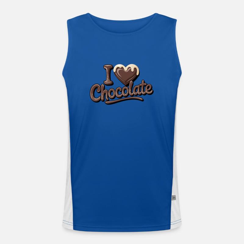 Chocolate Passion I Love Chocolate Men's Functional Contrast Tank Top 