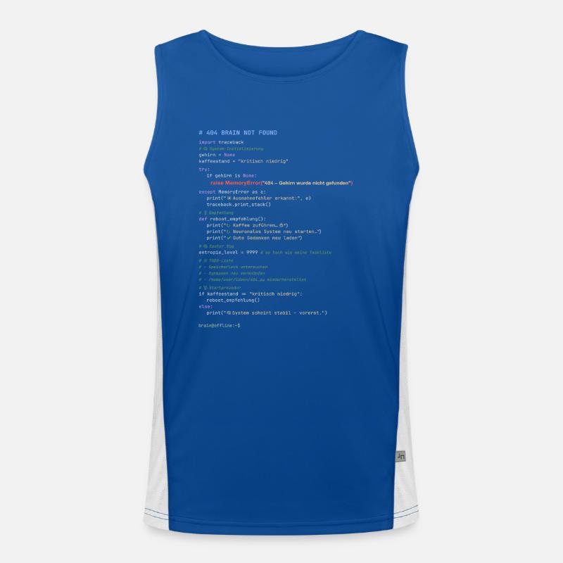 404 Cerveau introuvable Code Python Débardeur respirant contrasté Homme 