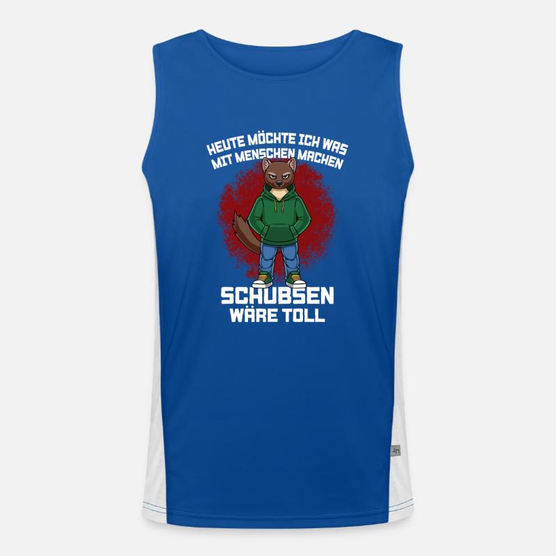 Heute Möchte Ich Was Mit Menschen Machen Marder Funktionelles Kontrast-Tank Top für Männer 