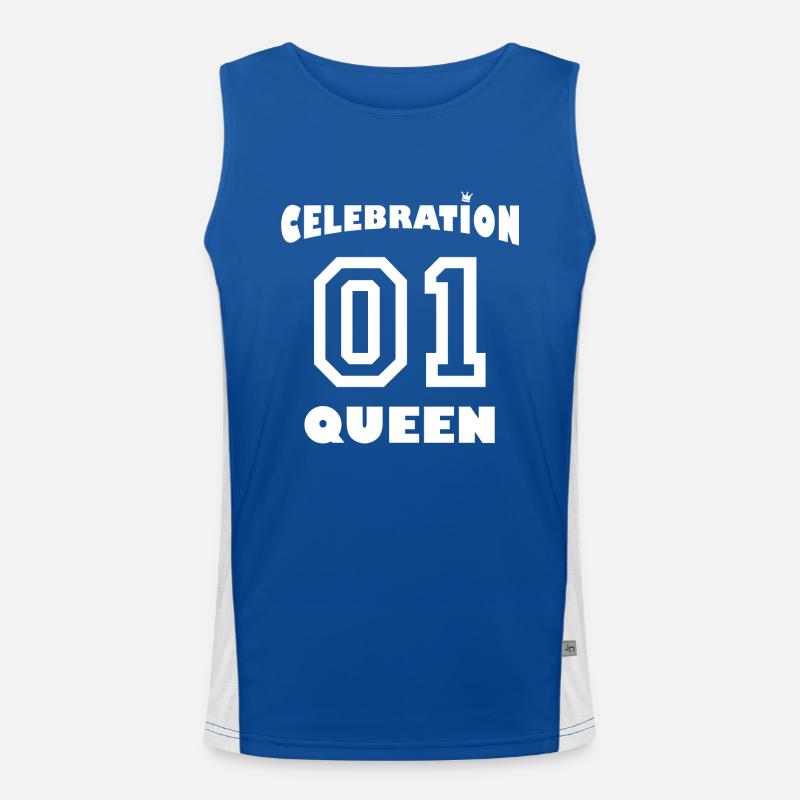 Celebration Queen mit Krone Funktionelles Kontrast-Tank Top für Männer 