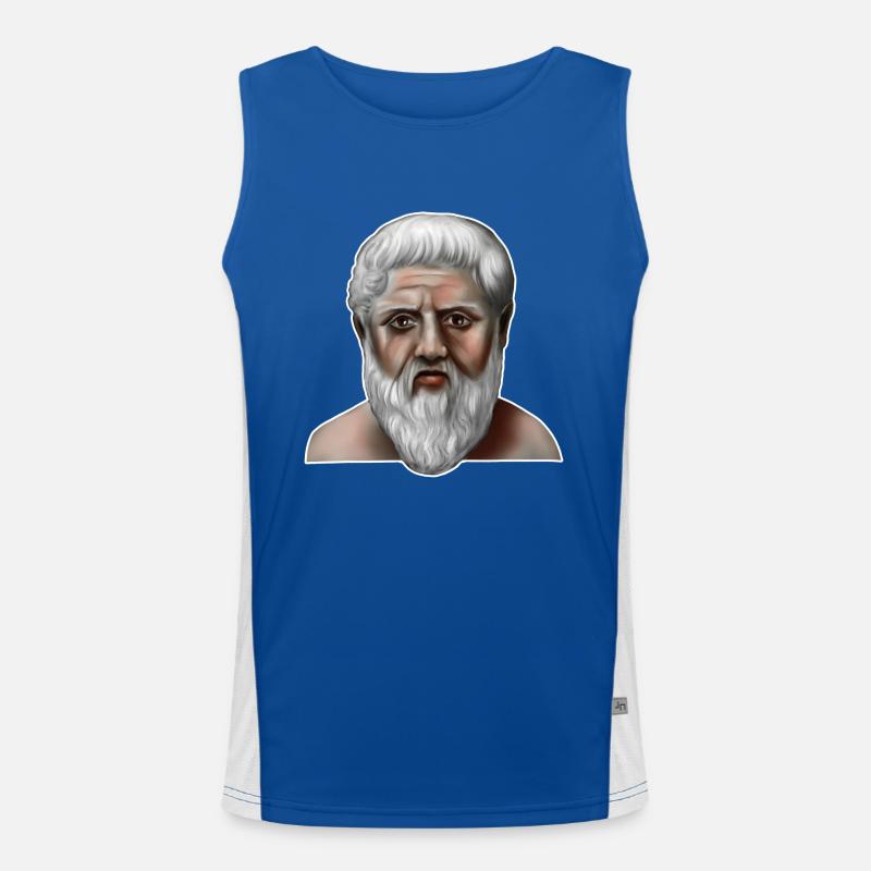 Plato Greek Philosopher Men's Functional Contrast Tank Top 