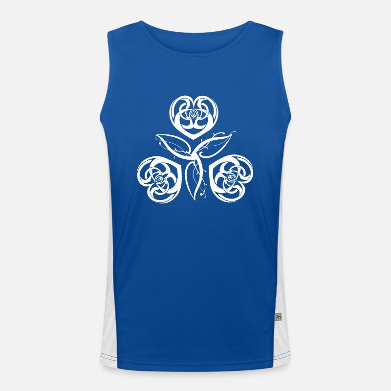 Celtic Ireland Viking Celtic Knot Pattern Tree Men's Functional Contrast Tank Top 