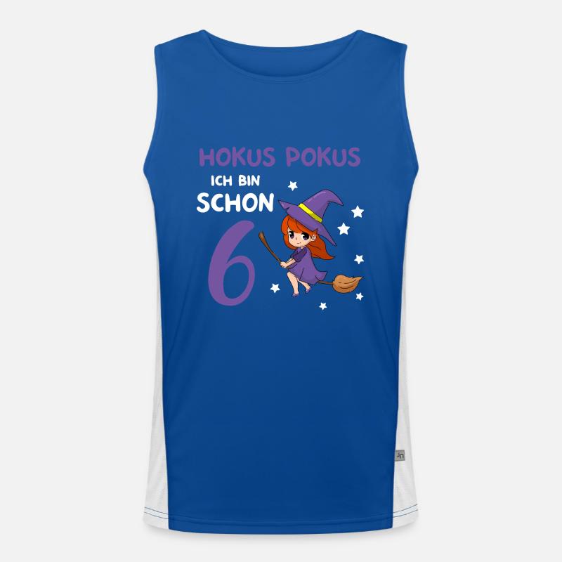 6. Geburtstag Hexerei Zauberei Hexe Funktionelles Kontrast-Tank Top für Männer 