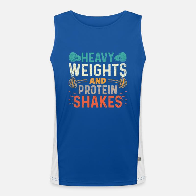 Bodybuilding - Heavy weights and protein shakes Funktionelles Kontrast-Tank Top für Männer 