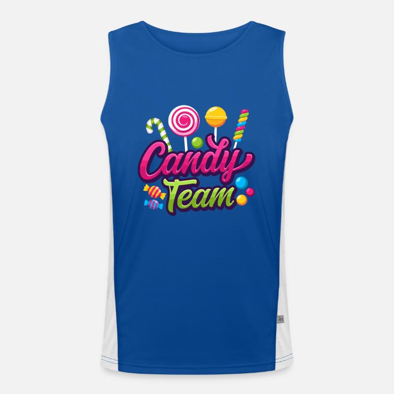 Candy Team Süßigkeiten Bonbons Funktionelles Kontrast-Tank Top für Männer 