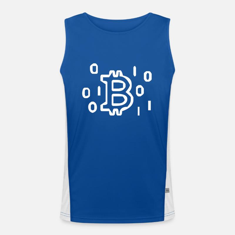 Bitcoin binary Men's Functional Contrast Tank Top 
