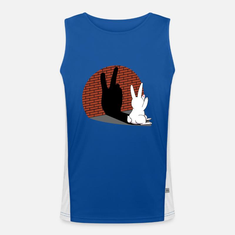 Rabbit Shadow Figure Shadow Image Shadow Play Men's Functional Contrast Tank Top 
