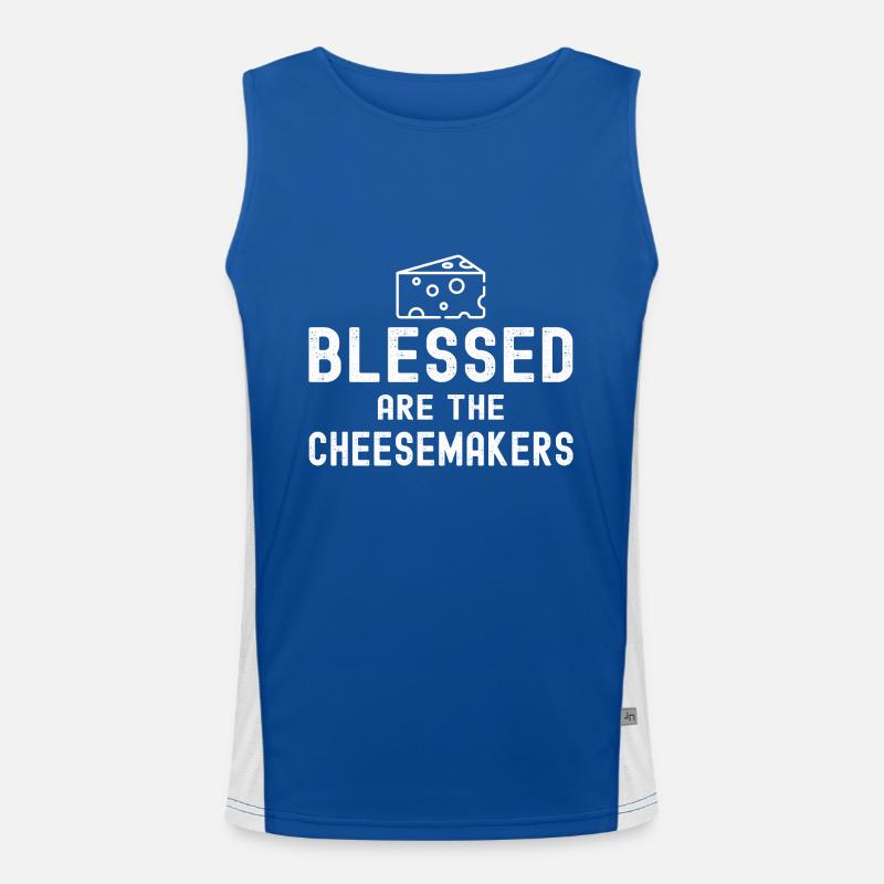 cheese maker tshirt - bless are the cheesemakers Men's Functional Contrast Tank Top 