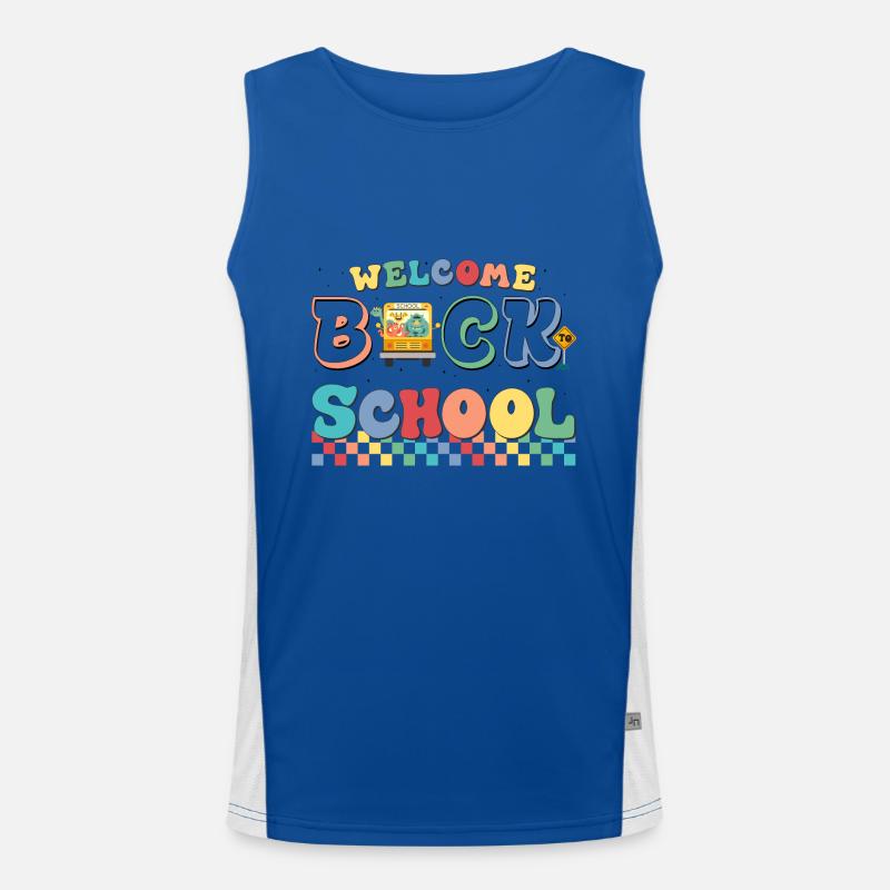 Willkommen zurück in der Schule Funktionelles Kontrast-Tank Top für Männer 