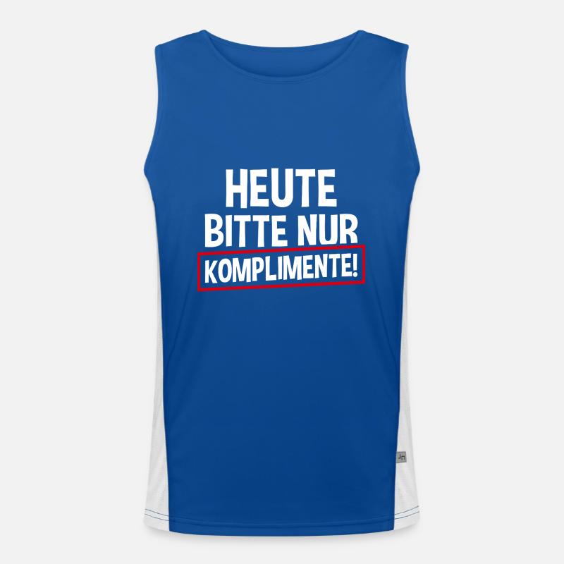 Heute Bitte Nur Komplimente Funktionelles Kontrast-Tank Top für Männer 
