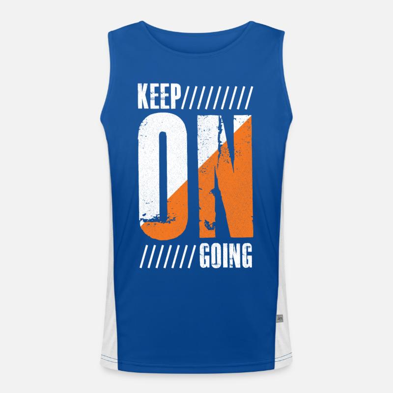 keep on going funny shirt - Men's Functional Contrast Tank Top - royal/white