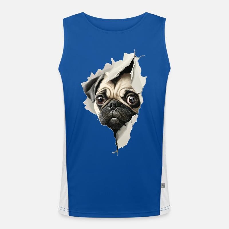 Mops Funktionelles Kontrast-Tank Top für Männer 